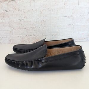 Tod's Classic Black Leather Slip-On Loafers